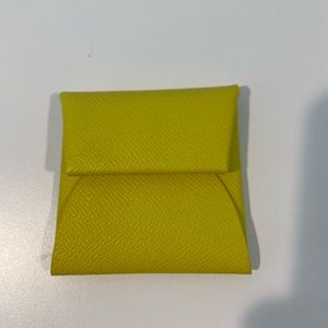 Yellow Hermes coin pouch